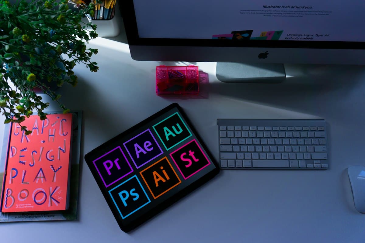 Brand identity sketches and graphic design work